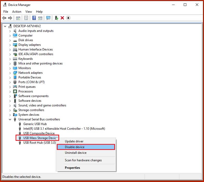 Enable or Disable USB Ports Using Device Manager