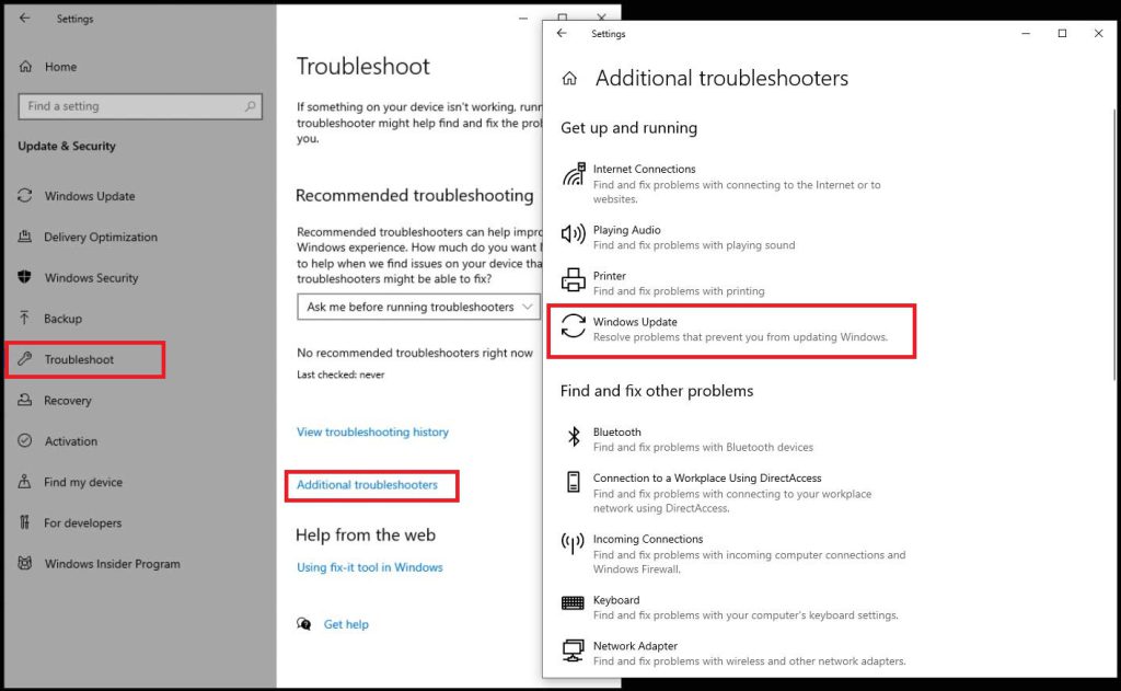 How do I resolve the 0x800f0922 Windows-update error