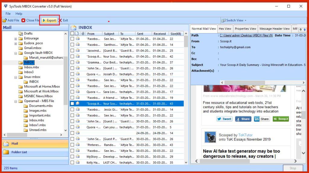 Way to Convert MBOX to PST File - 19