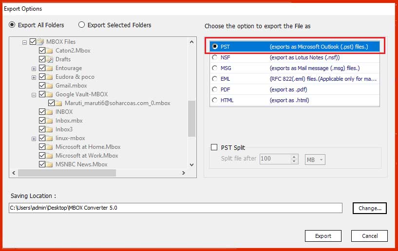 Way to Convert MBOX to PST File - 20