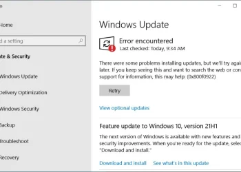 windows update error 0x800f0922