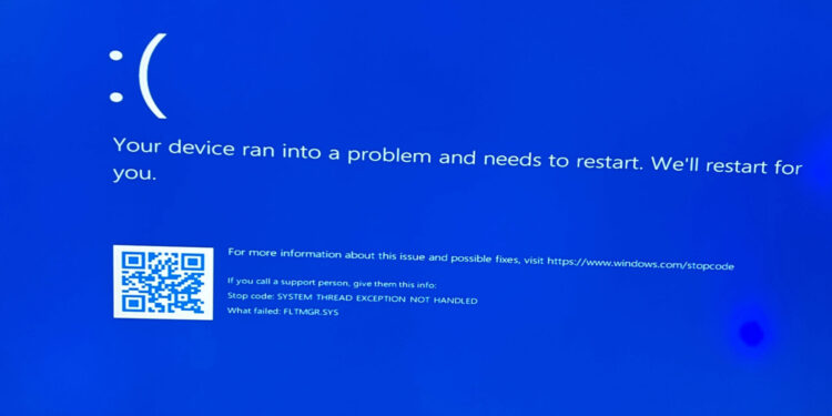 How To fix the fltMgr.sys error of Blue Scree of Death